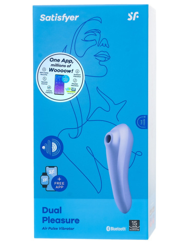 Клиторальный смарт-стимулятор с вибрацией Satisfyer Dual Pleasure сиреневый фото 13