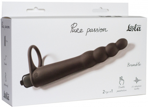 Вибронасадка для двойного проникновения Pure Passion Bramble черная фото 3
