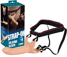 Реалистичный фаллопротез на ремнях Strap-On +6 см к длине