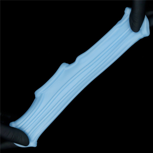 Рельефная насадка на пенис с вибрацией Ridge Knights голубая фото 7