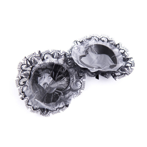 Кружевные пэстисы в форме сердца черные фото 6