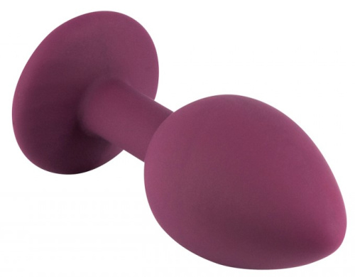 Бордовая силиконовая пробка с прозрачным кристаллом M фото 3