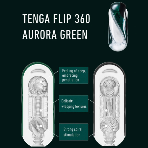 Инновационный мастурбатор Tenga Flip 360 Aurora Green фото 14