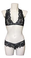 Комплект белья из черного кружева M/L