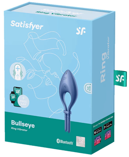 Эрекционное смарт-кольцо Satisfyer Bullseye синее фото 6