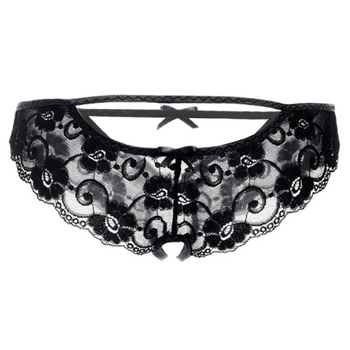 Черные кружевные трусики с миниатюрным колечком Erolanta Jennifer L фото 6
