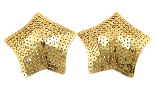 Золотые пэстисы-звезды с пайетками фото 2