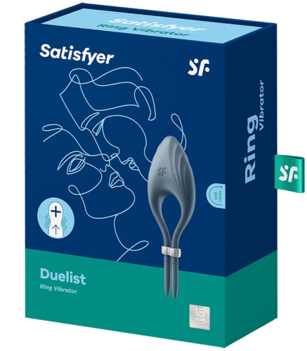 Эрекционное кольцо с вибрацией Satisfyer Duelist серый фото 9