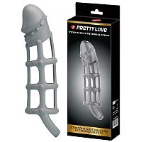 Cиликоновая насадка с петлёй на мошонку Pretty Love Penis Sleeve