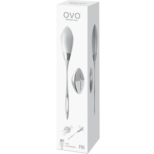 Виброяйцо Ovo R6 на дистанционном пульте управления белое фото 4