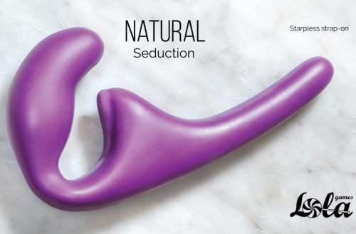 Безремневой анальный страпон Natural Seduction фиолетовый фото 3