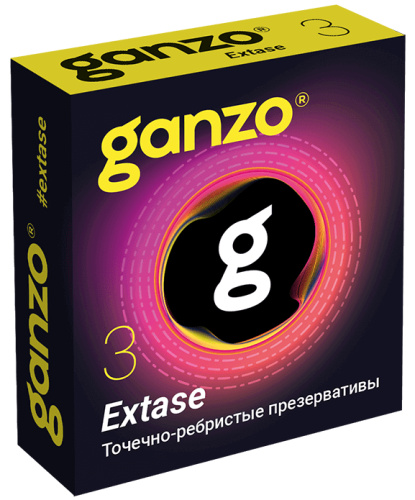 Презервативы Ganzo №3 Extase точечно-ребристые