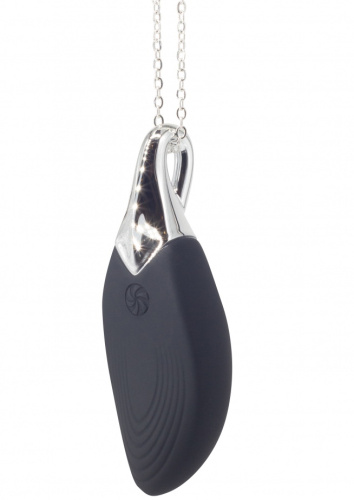 Кулон-вибростимулятор на серебряной цепочке Liberty Leaf Black фото 4