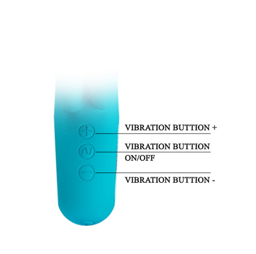 Перезаряжаемый вибратор Pretty Love Chris с клиторальной стимуляцией, бирюзовый фото 5