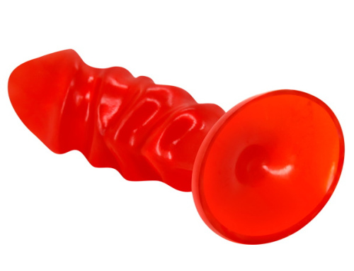 Красный анальный фаллос с присоской 12 см фото 4