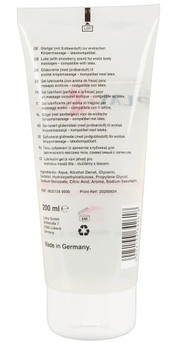 Гель-лубрикант для секса и массажа Just Play Клубника 200 мл фото 2