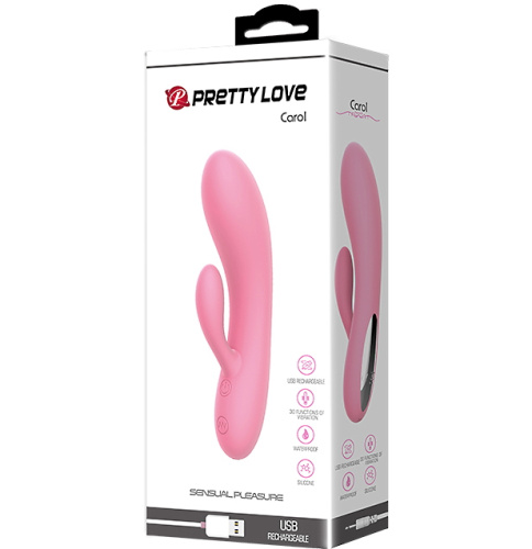 Перезаряжаемый гибкий вибратор-кролик Pretty Love Carol розовый фото 10