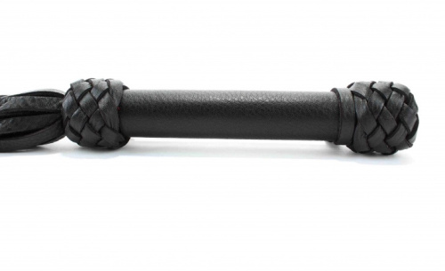 Черная плеть с турецким плетением из натуральной кожи 60 см фото 3