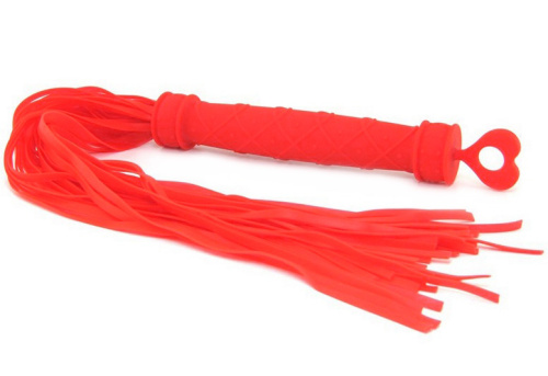 Красная силиконовая плеть Elite Silicone Whip Red 47 см фото 2