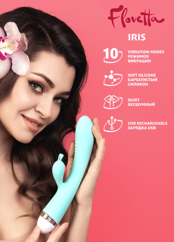 Вибратор с клиторальным стимулятором Flovetta Iris голубой фото 9