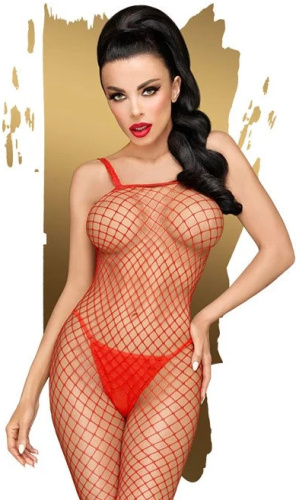 Красный сексуальный боди-комбинезон с доступом Penthouse Body Search S/L