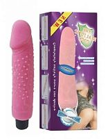 Рельефный розовый вибратор Realistic