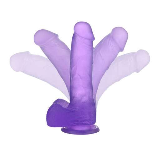 Фиолетовый фаллос Jelly Studs Crystal Dildo Medium 18 см фото 4