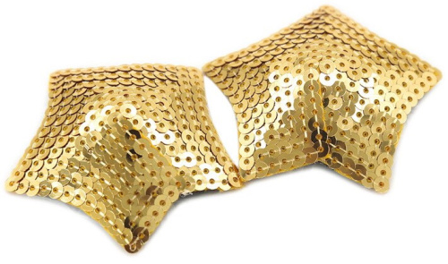 Золотые пэстисы-звезды с пайетками фото 3