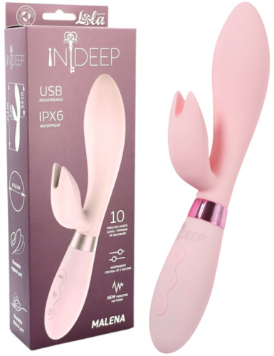 Перезаряжаемый вибратор Ideep Pro Malena розовый