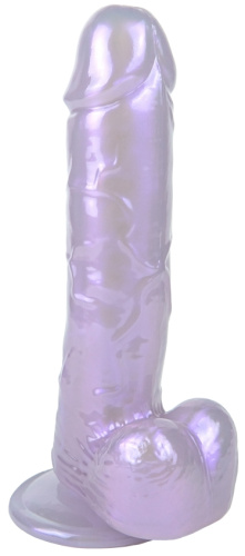 Перламутровый фаллос с мошонкой Keshi Pearl фиолетовый 19 см фото 3