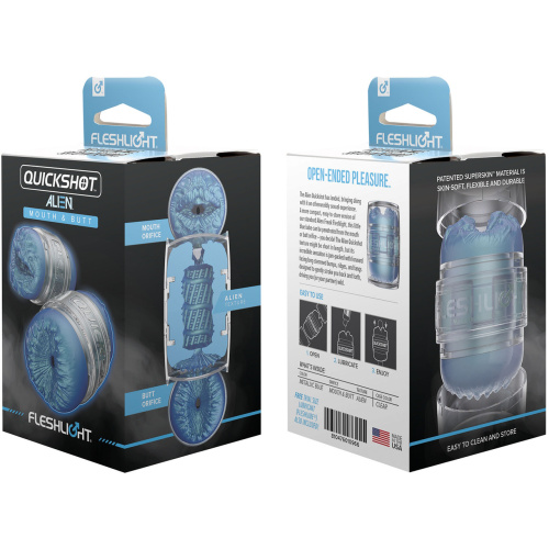 Двусторонний мастурбатор Fleshlight Quickshot Alien синий фото 11