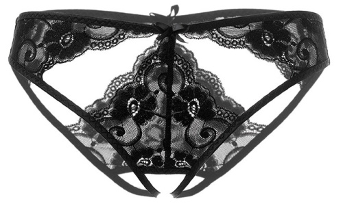 Черные кружевные трусики с декоративными ажурными вырезами Erolanta Melissа М фото 6