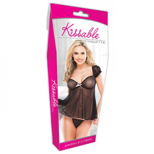 Легкий бэби-долл в сердечко с трусиками фото 4