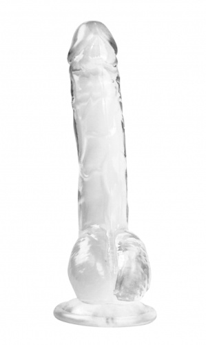 Прозрачный фаллоимитатор с мошонкой Intergalactic Luminous 20 см фото 2