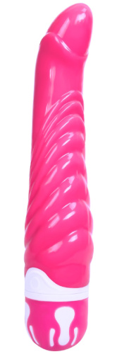 Рельефный вибратор The Realistic Cock розовый 22 см фото 5