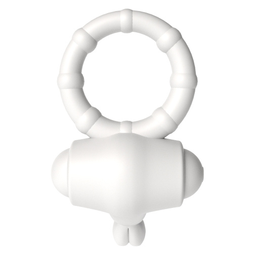 Белое виброкольцо Power Thrill Clit Cockring фото 3