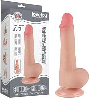 Реалистичный фаллоимитатор с эффектом двойной кожи Lovetoy Sliding-Skin Dual Layer Dong 19 см