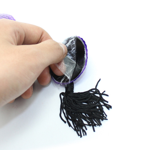 Черно-фиолетовые пэстисы для груди с пайетками фото 3