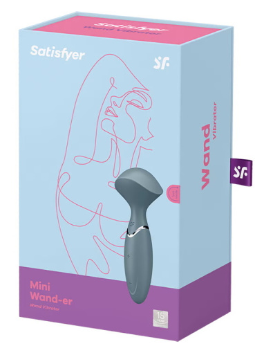 Перезаряжаемый мини-массажер с вибрацией Satisfyer Mini Wand-er серый фото 10
