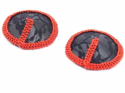 Красно-черные кружевные пэстисы фото 2