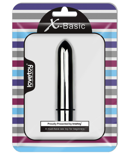 Серебристая вибропулька с 10 режимами вибрации X-Basic Lovetoy фото 3