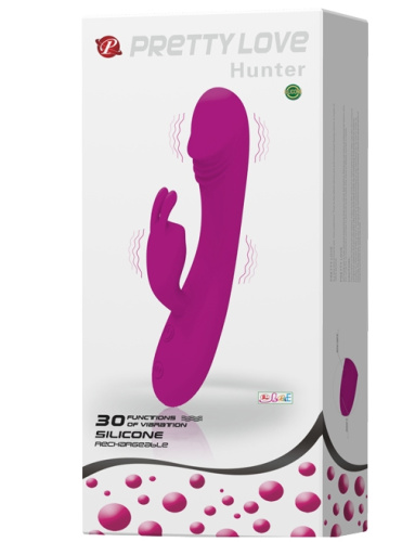 Перезаряжаемый вибратор с клиторальным стимулятором Hunter фото 11