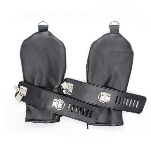 Бондажные наручи чёрные фото 2