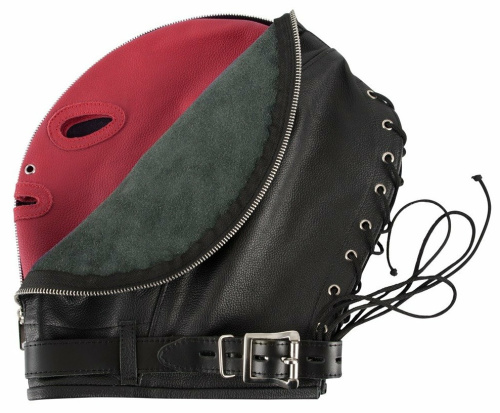 Двойная БДСМ маска из натуральной кожи Zado Fetish фото 5