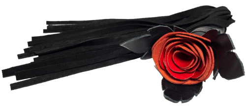 Кожаная плеть Красная Роза с замшевыми хвостами 40 см фото 3