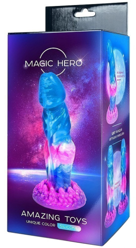 Разноцветный фаллос с ярко выраженной головкой Magic Hero 22 см фото 6
