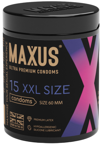 Презервативы в пластиковом кейсе Maxus №15 XXL увеличенного размера