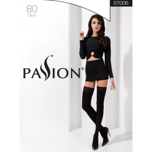 Чулки ST006 черные размер 1/2 на силиконе фото 3