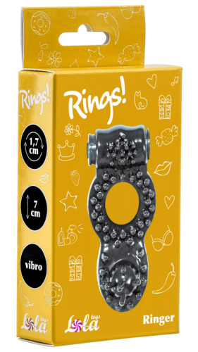 Тянущееся виброкольцо для эрекции Rings Ringer Black фото 3