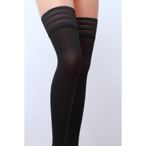 Чулки ST006 черные размер 1/2 на силиконе фото 2